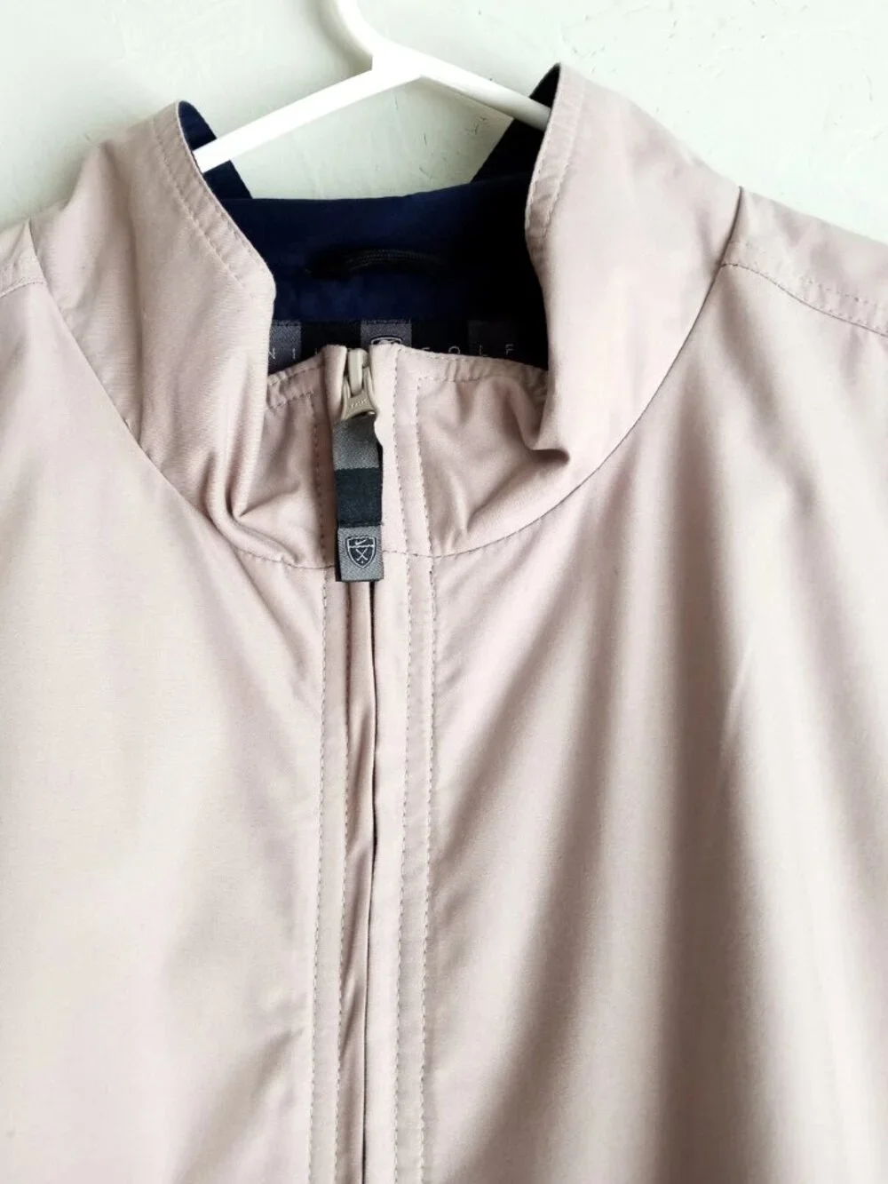 Nike Golf Windbreaker Jacket Mens Size Large Tan Nylon Lining NME920220KL4